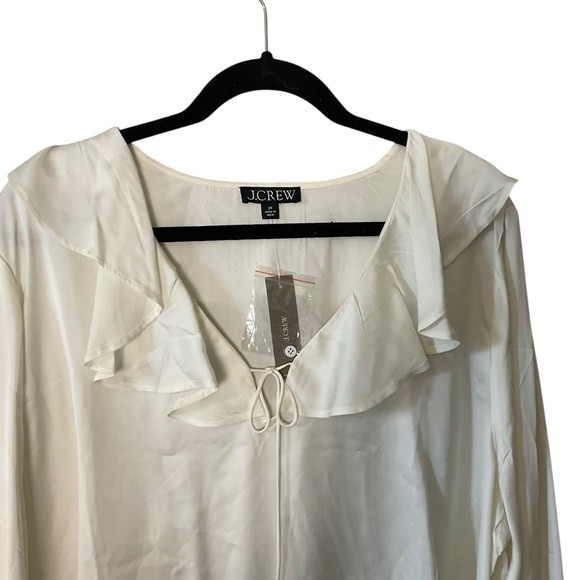 J. Crew Cream Ruffled Bib Collar Blouse - Picture 2 of 6